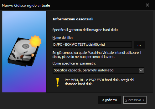 nuova macchina virtuale